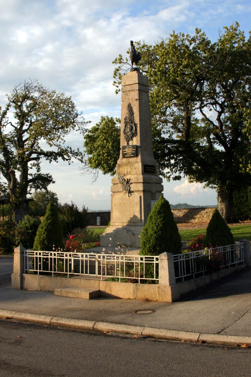 La porcherie, France - Monument to the fallen of the 1914-1918 war.