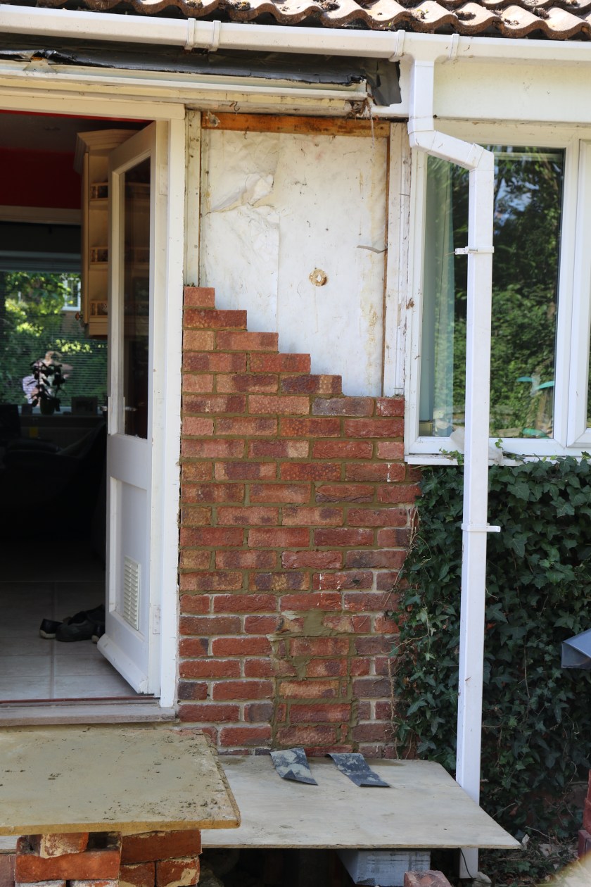 Conservatory - Bungalow wall repair.
