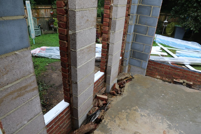 Conservatory - windoww sills in place awaiting the windo frames