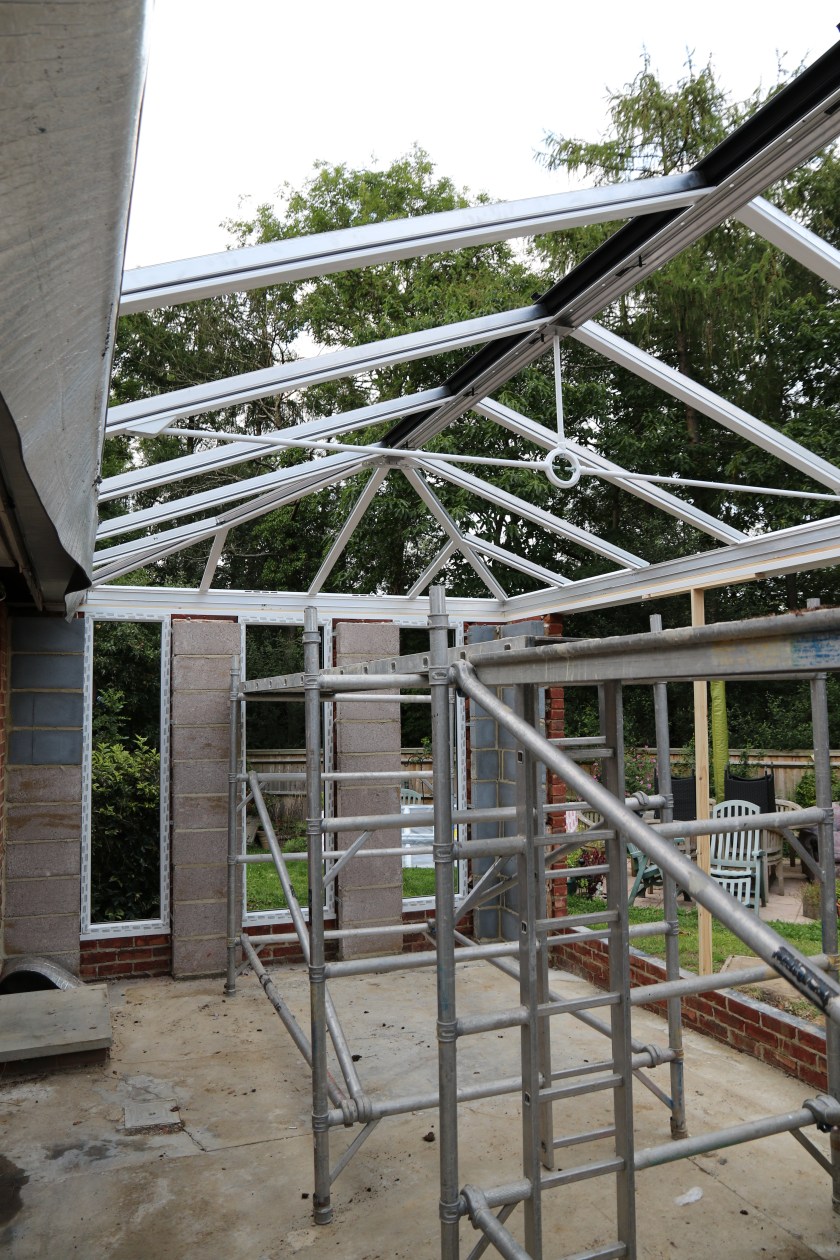 Conservatory - Inside view of the roof framework