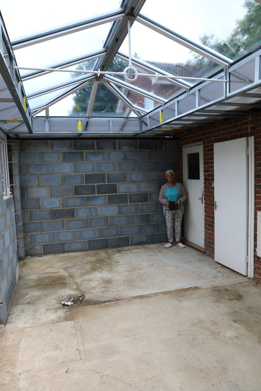 Conservatory - Showing the completed framework at the southern end.