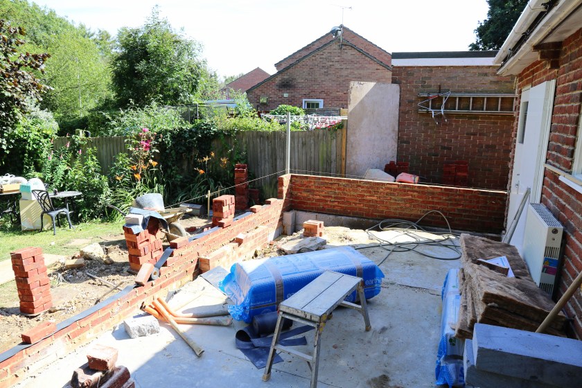 Conservatory - End wall viewed from the kitchen door, looking out.