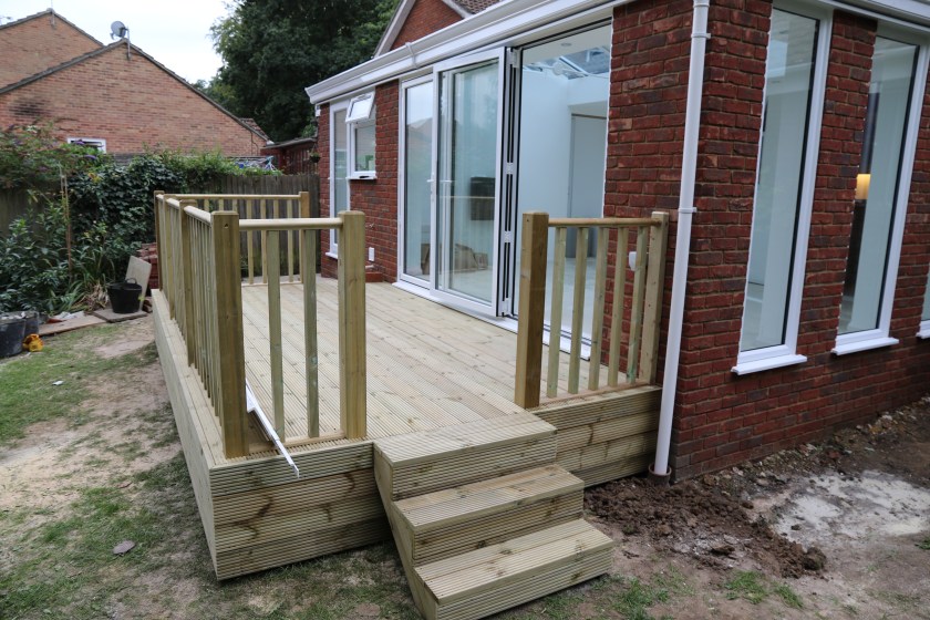 Conservatory - We have decking, we have steps.