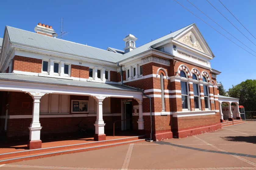  Northam Post Office & Quarters - a brick and iron building designed in the Federation Free Style architecture. Built circa 1909