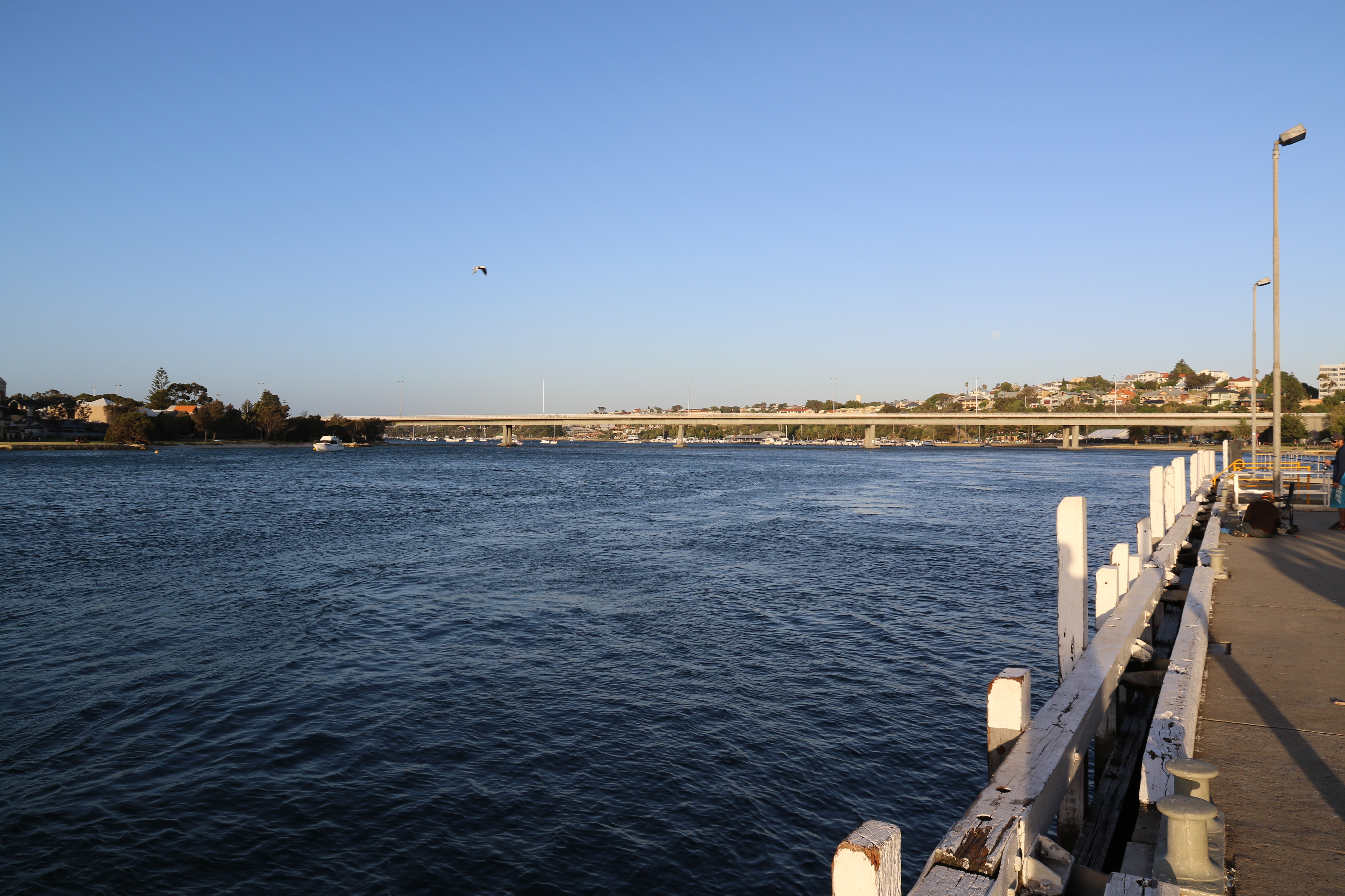 Swan River - View upstream from East Street Jetty - Fremantle WA